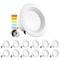 Luxrite 4" LED Recessed Can Lights 5 CCT Selectable 2700K-5000K 10W (60W Equivalent) 750LM Dimmable 12-Pack LR23790-12PK - alternate 1